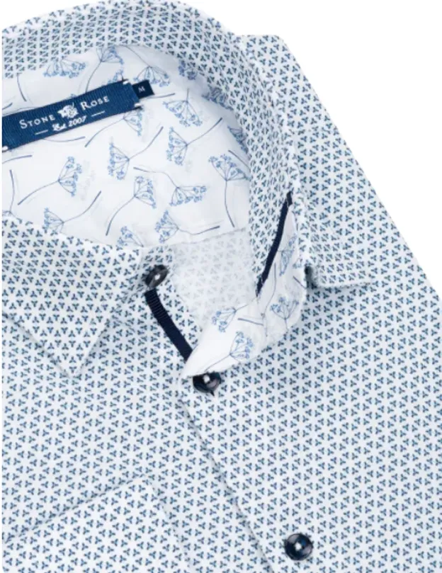 Light Blue Geometric Knit Long Sleeve Shirt