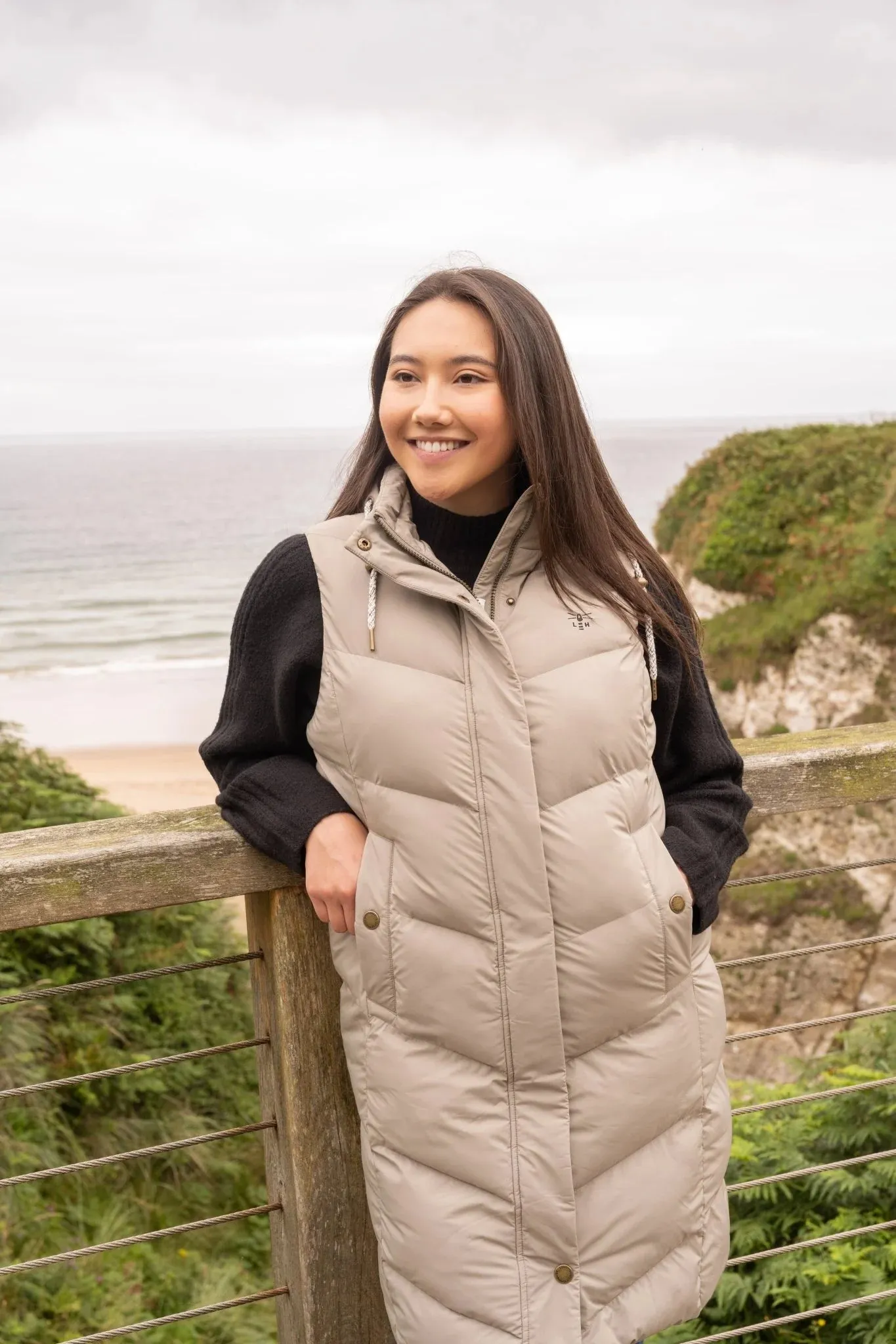 Lighthouse Savannah Long Gilet - Mocha