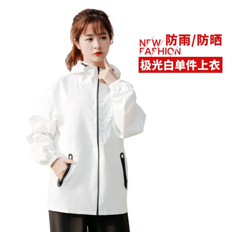 Lightweight Hooded Raincoat and Pant Suit - Waterproof Polyester Rainwear for Motorcycle, Cycling, Hiking, and Travel