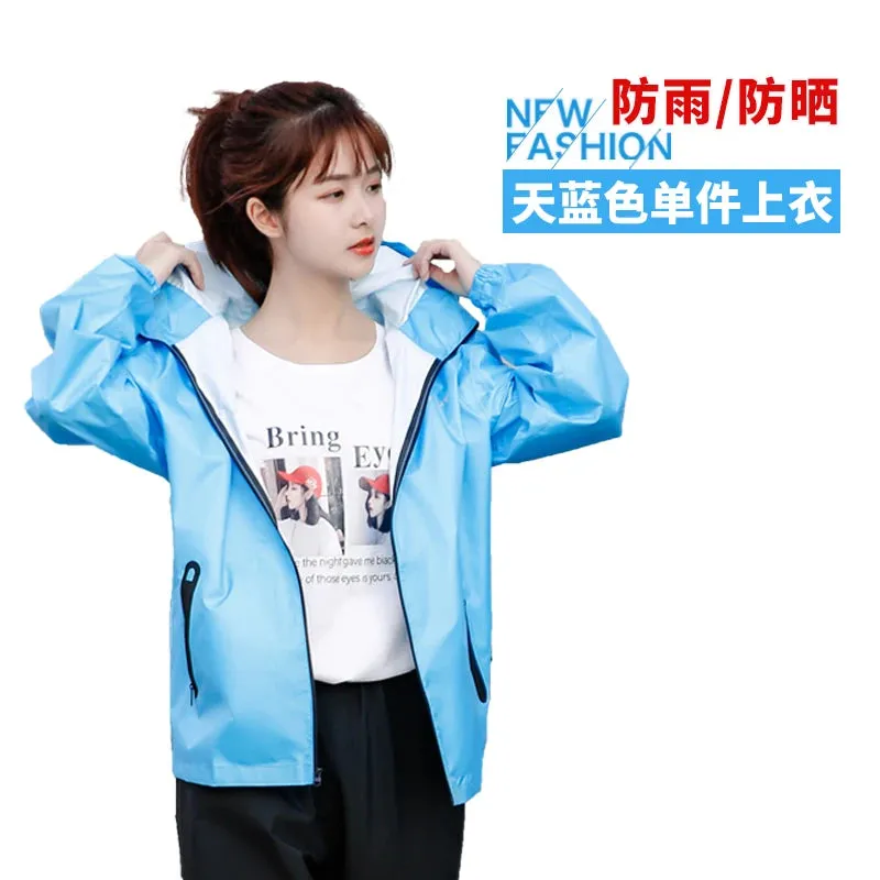 Lightweight Hooded Raincoat and Pant Suit - Waterproof Polyester Rainwear for Motorcycle, Cycling, Hiking, and Travel