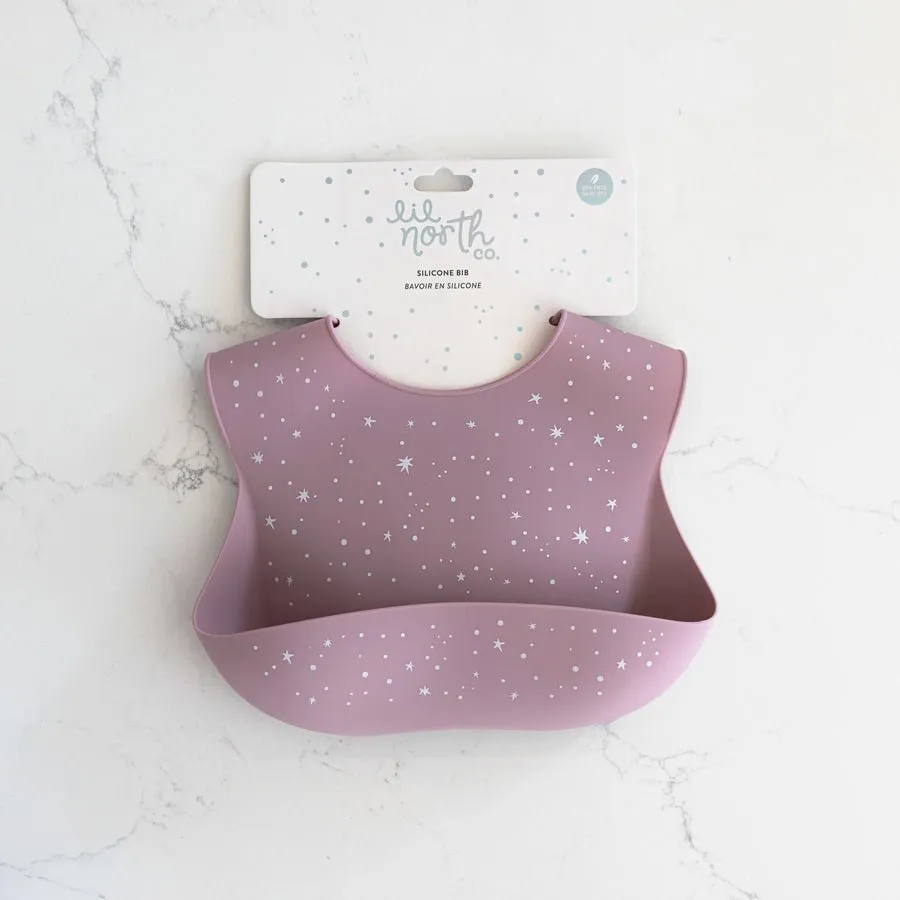 Lil North Co. Mauve Star Silicone Bib