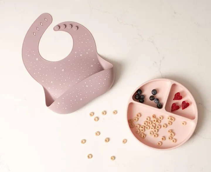 Lil North Co. Mauve Star Silicone Bib
