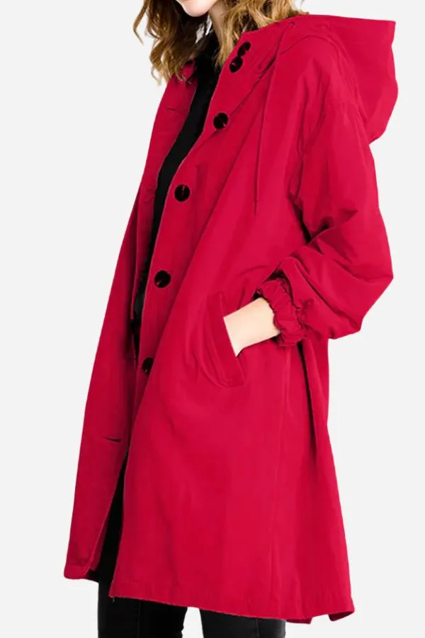 Liriana | Water Resistant Oversized Hooded Windbreaker Rain Jacket