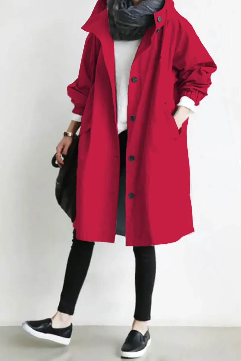 Liriana | Water Resistant Oversized Hooded Windbreaker Rain Jacket