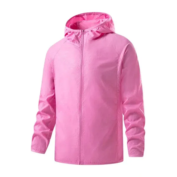 LNGXO Unisex Waterproof Hiking Jacket with Sun Protection Windbreaker