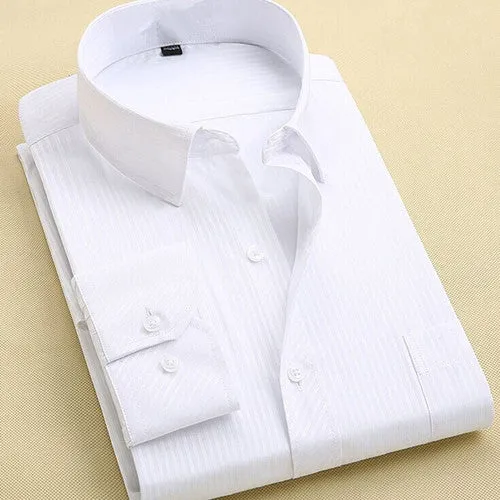 Long Sleeve Slim Men Dress Shirt Brand New Fashion Designer High Quality Solid Male Clothing Fit Business Shirts