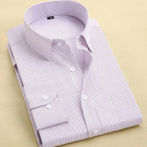 Long Sleeve Slim Men Dress Shirt Brand New Fashion Designer High Quality Solid Male Clothing Fit Business Shirts