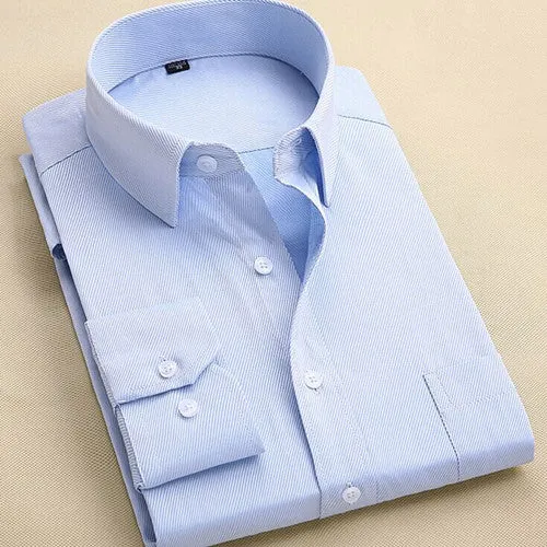 Long Sleeve Slim Men Dress Shirt Brand New Fashion Designer High Quality Solid Male Clothing Fit Business Shirts