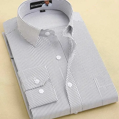Long Sleeve Slim Men Dress Shirt Brand New Fashion Designer High Quality Solid Male Clothing Fit Business Shirts