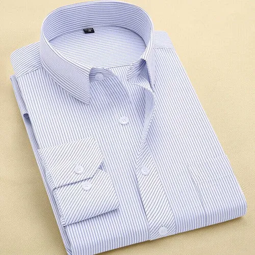 Long Sleeve Slim Men Dress Shirt Brand New Fashion Designer High Quality Solid Male Clothing Fit Business Shirts