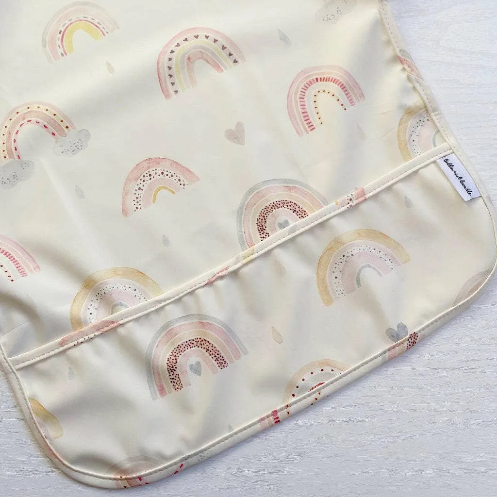 Long-Sleeved Baby Bib | Rainbow Print | Waterproof Wipeable