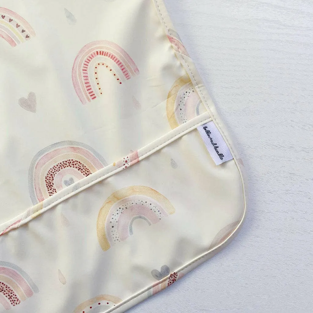 Long-Sleeved Baby Bib | Rainbow Print | Waterproof Wipeable