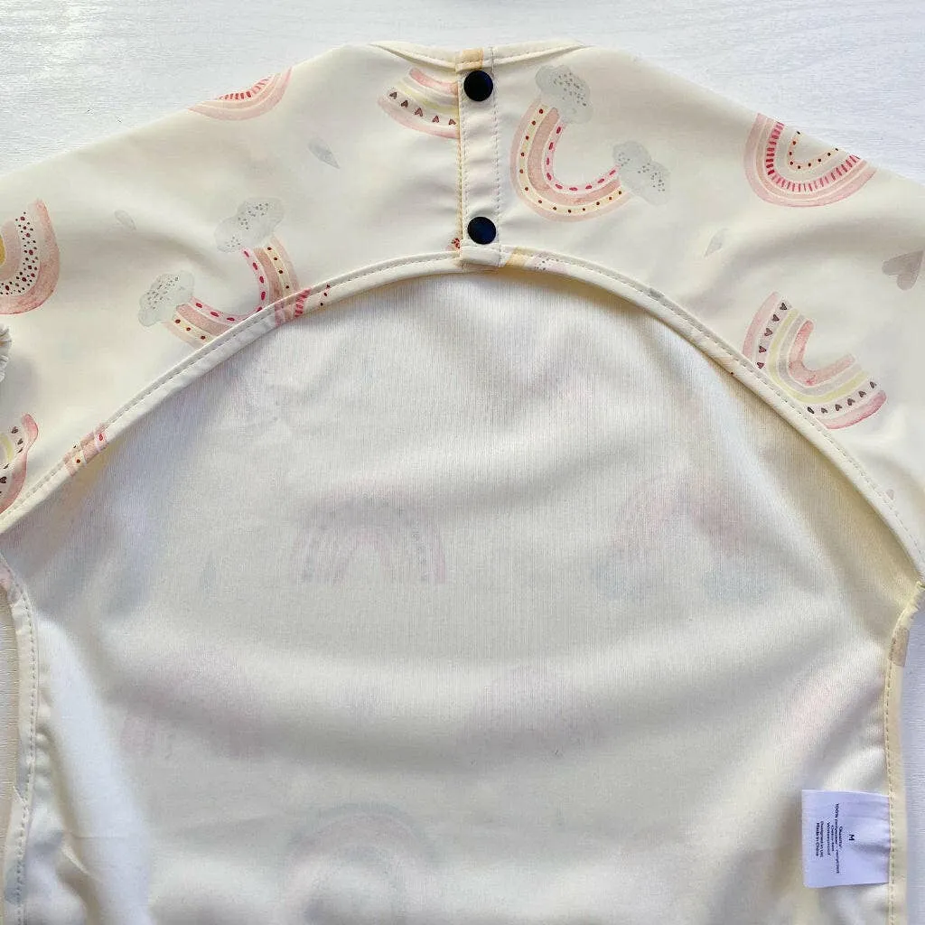 Long-Sleeved Baby Bib | Rainbow Print | Waterproof Wipeable