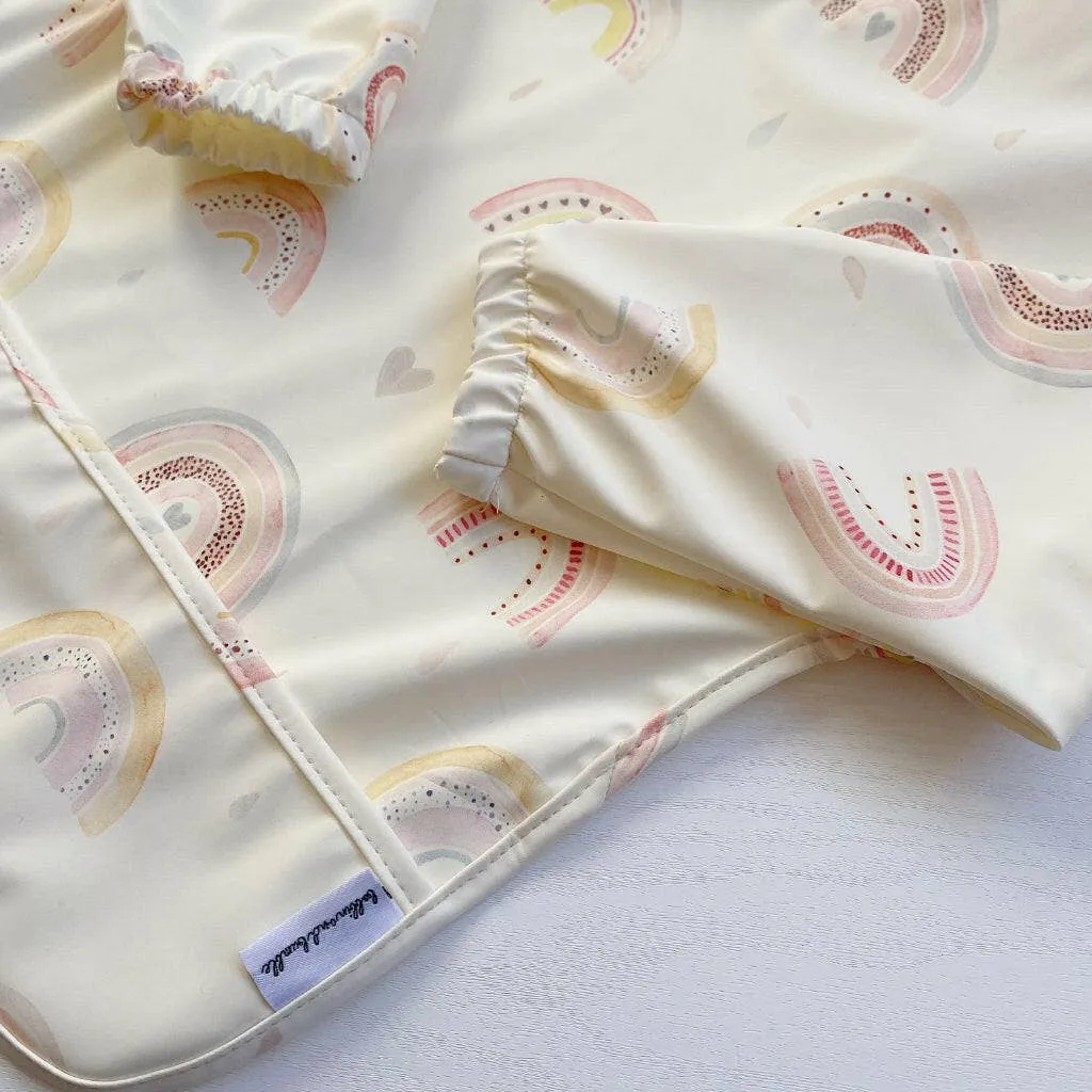 Long-Sleeved Baby Bib | Rainbow Print | Waterproof Wipeable