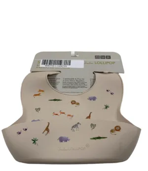 LouLou Lollipop Silicone Bib, Safari