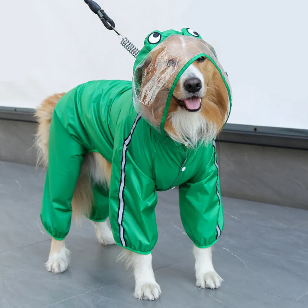 Lovely Dinosaur Outdoor Hooded Dog Raincoat