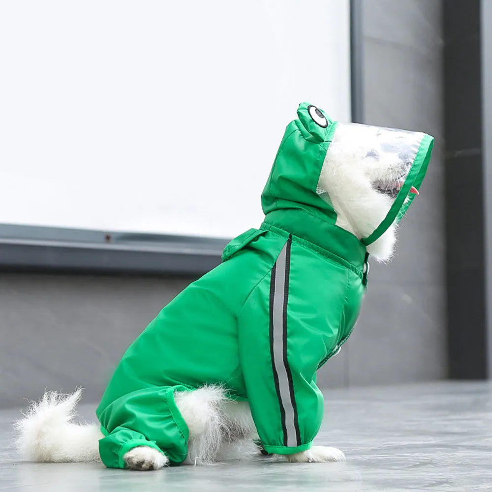 Lovely Dinosaur Outdoor Hooded Dog Raincoat