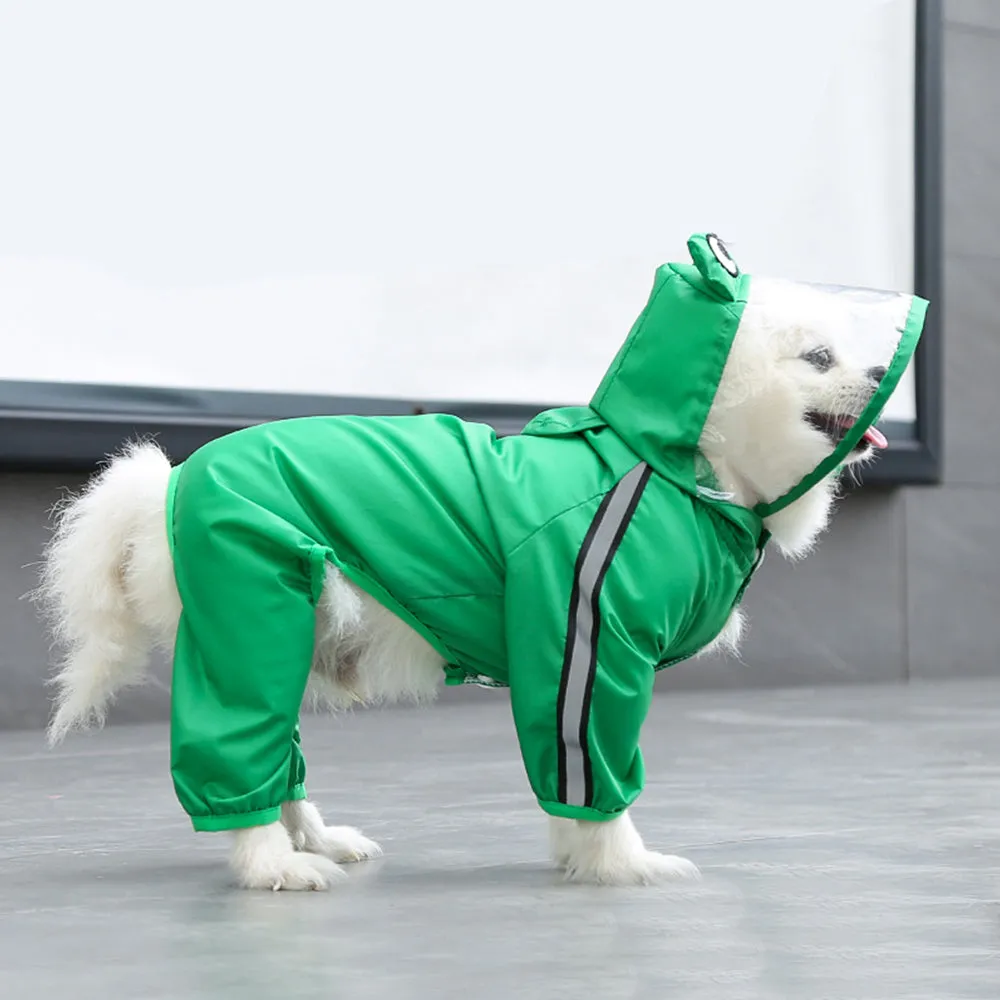 Lovely Dinosaur Outdoor Hooded Dog Raincoat