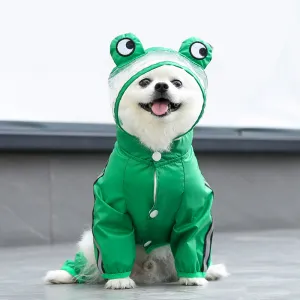 Lovely Dinosaur Outdoor Hooded Dog Raincoat