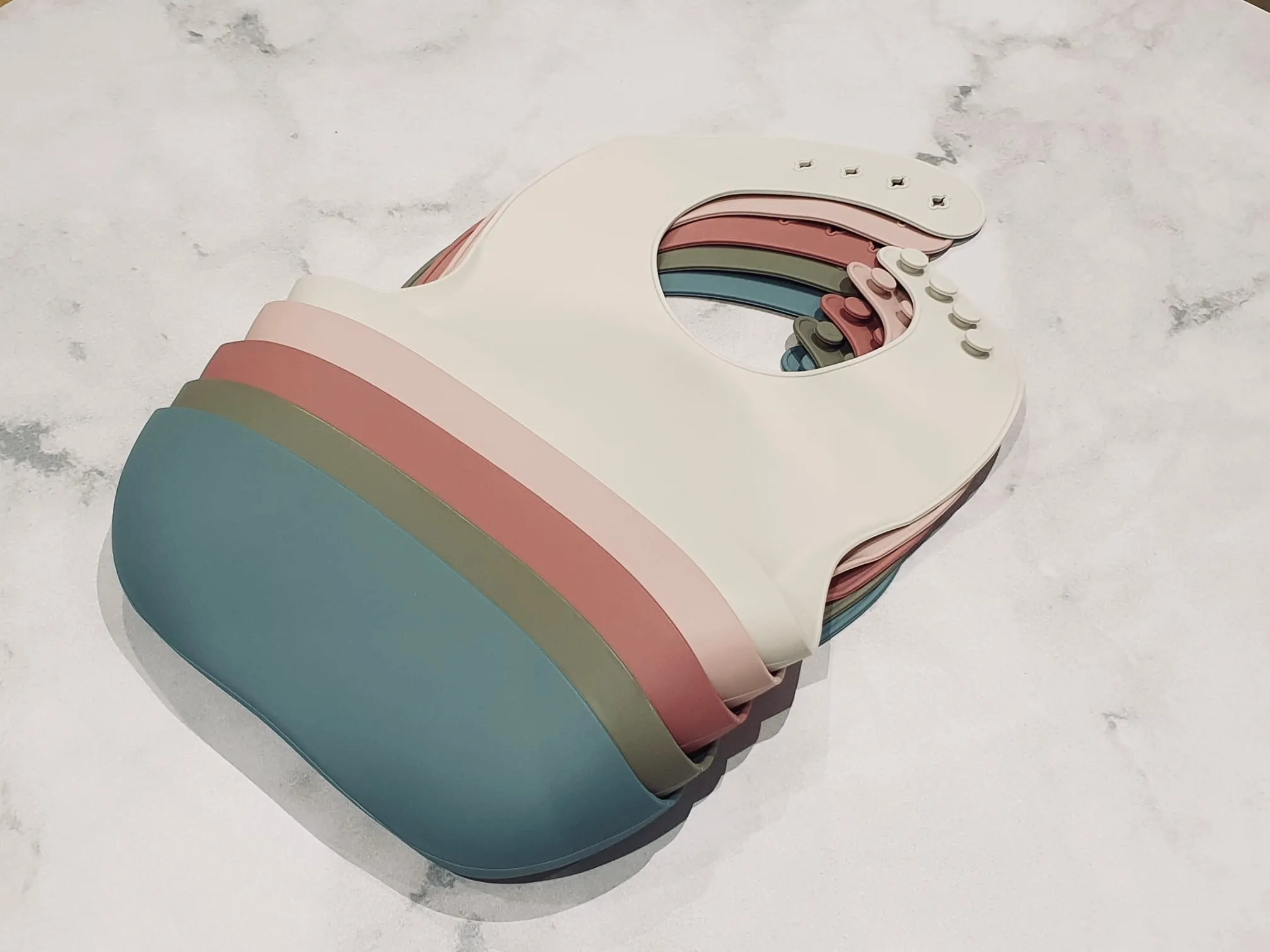 Luna Rose Dusky Blue Silicone Bib