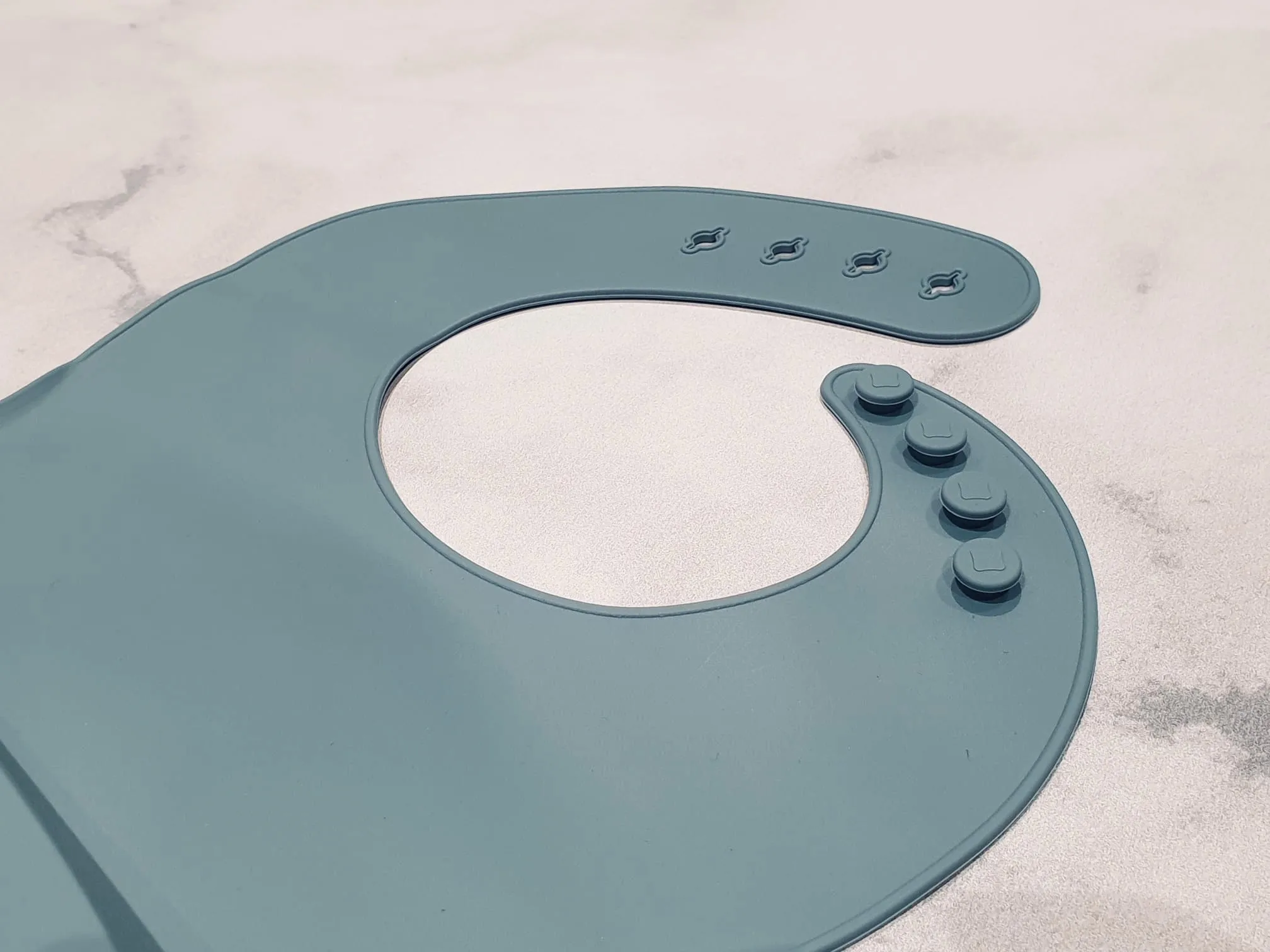 Luna Rose Dusky Blue Silicone Bib