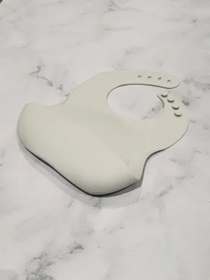 Luna Rose White Sand Silicone Bib