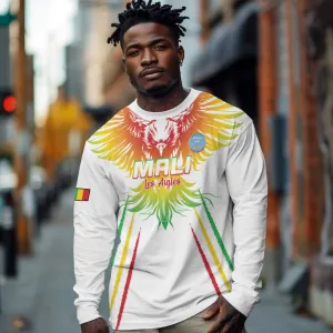 Mali Football Custom Long Sleeve Shirt Go Eagles - White Color LT15