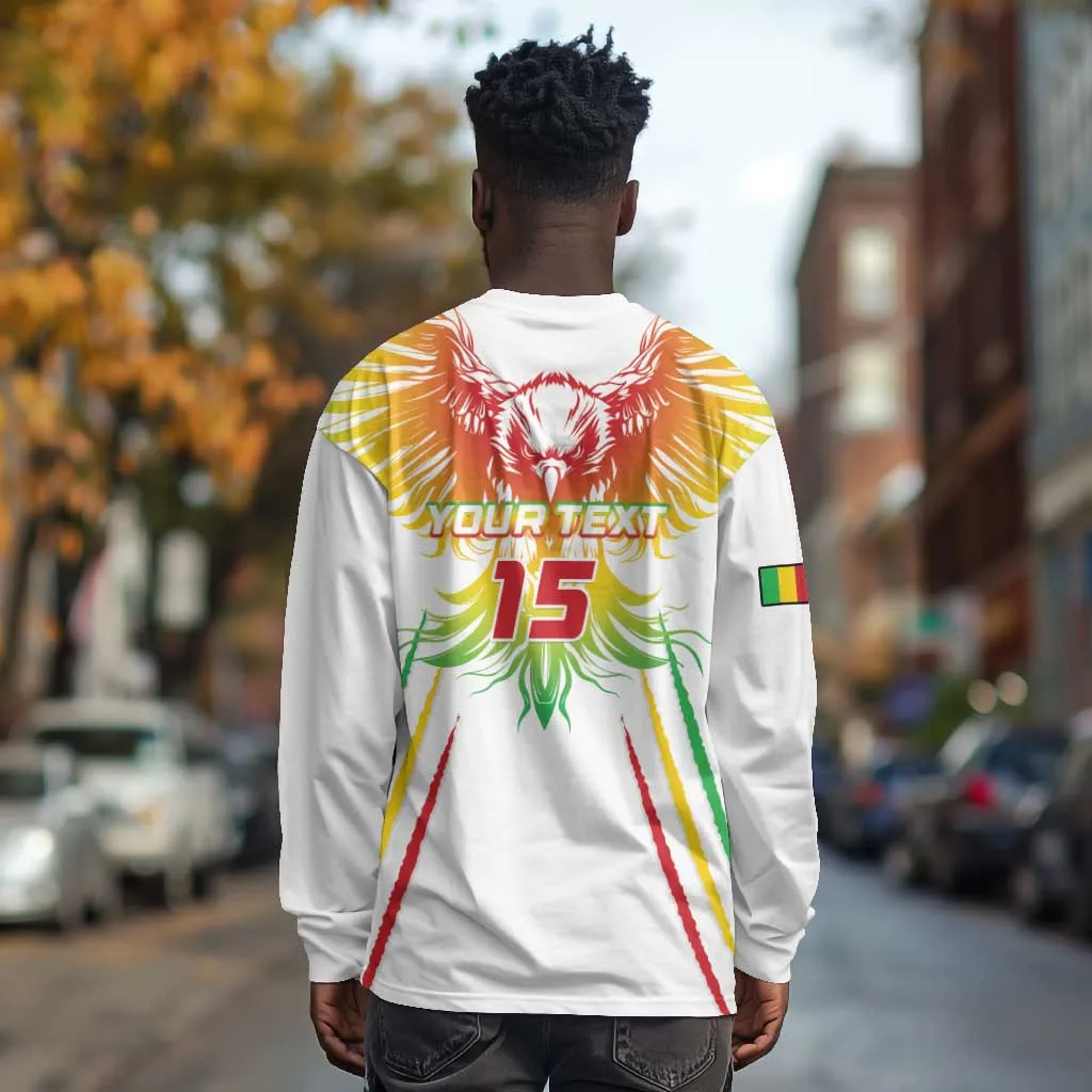 Mali Football Custom Long Sleeve Shirt Go Eagles - White Color LT15