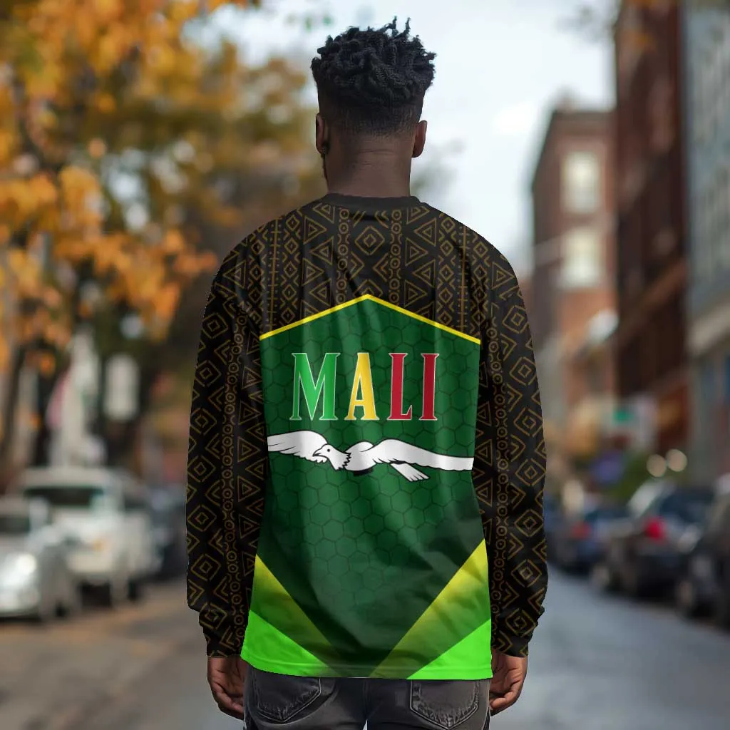 Mali Map Long Sleeve Shirt Vulture in Gliding Flight - African Patterns Design TS04