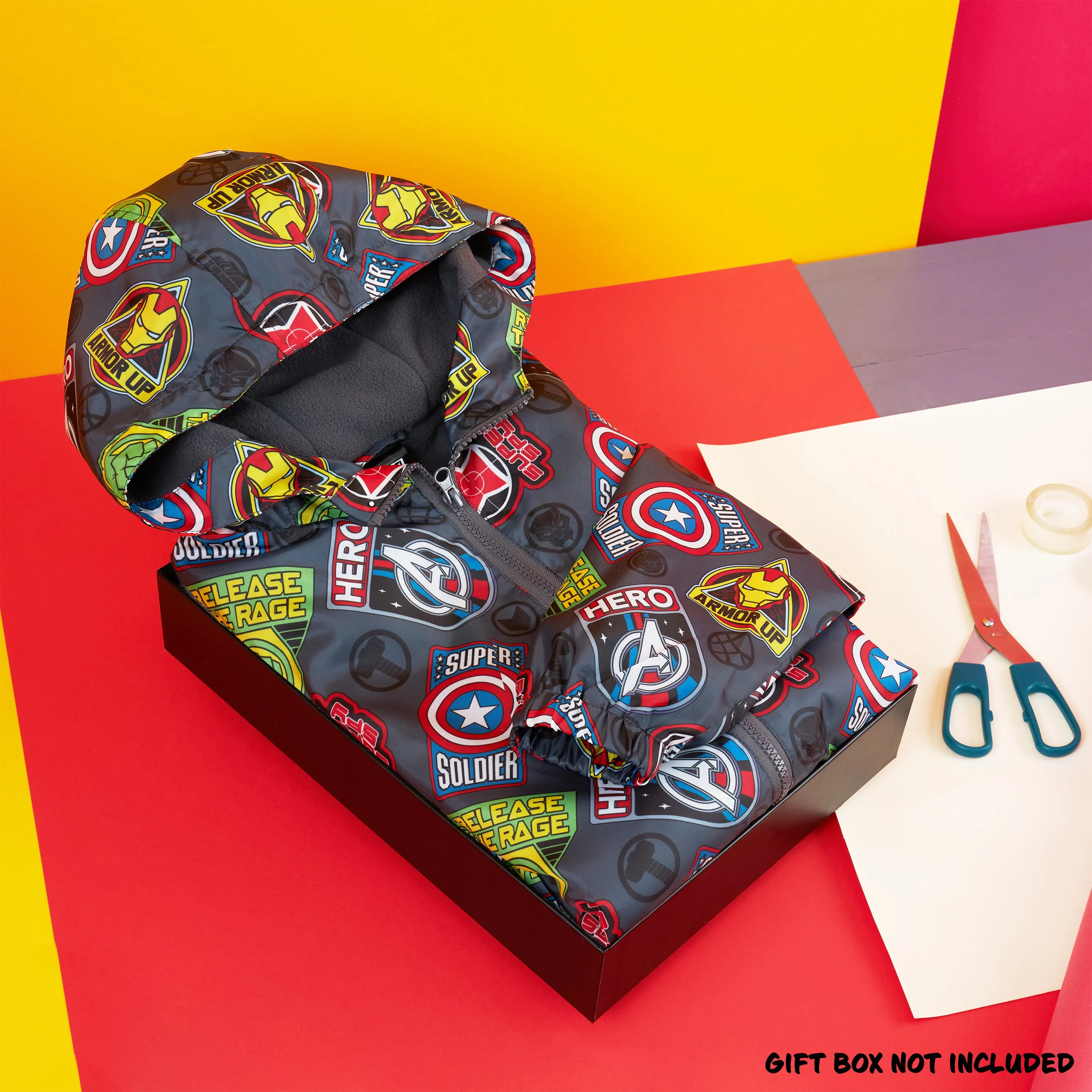 Marvel Boys Waterproof Jacket, Fleece Lining Raincoat for Boys