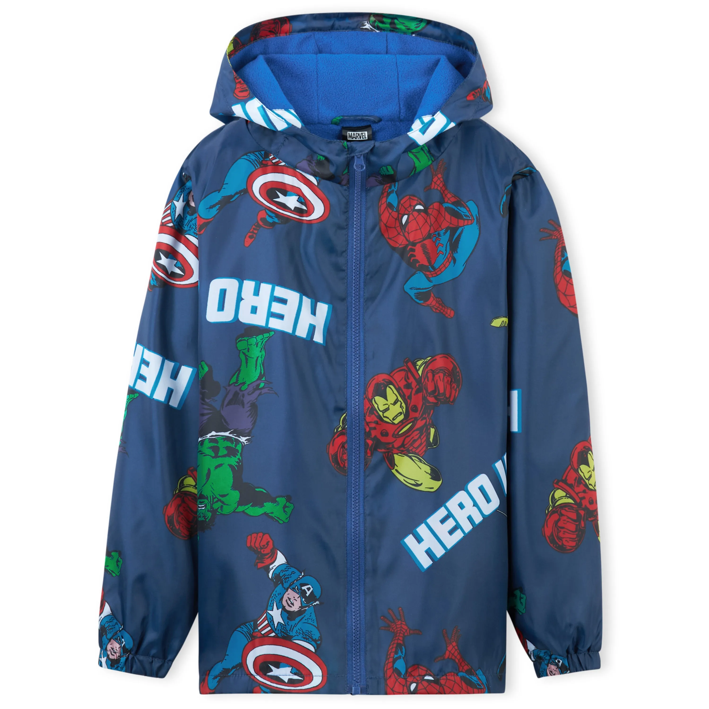 Marvel Boys Waterproof Jacket, Fleece Lining Raincoat for Boys