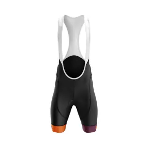Mens Jewel Bezzie Aubergine Orange Padded Cycling Bib Shorts