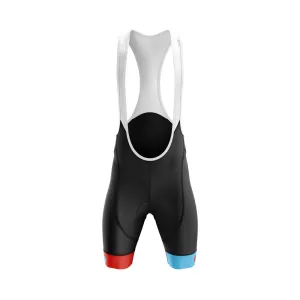 Mens Jewel Bezzie Blue Red Padded Cycling Bib Shorts