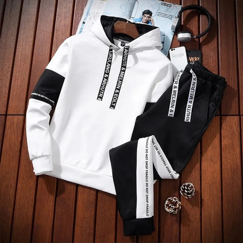 Men's Long Sleeve Letter Print Hoodie