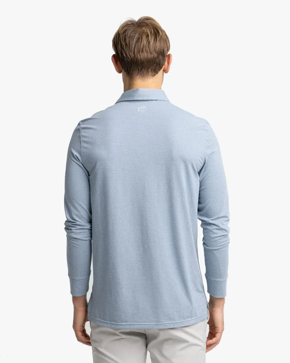Men's Long Sleeve Ryder Ridgeway Stripe Performance Heather Polo Shirt