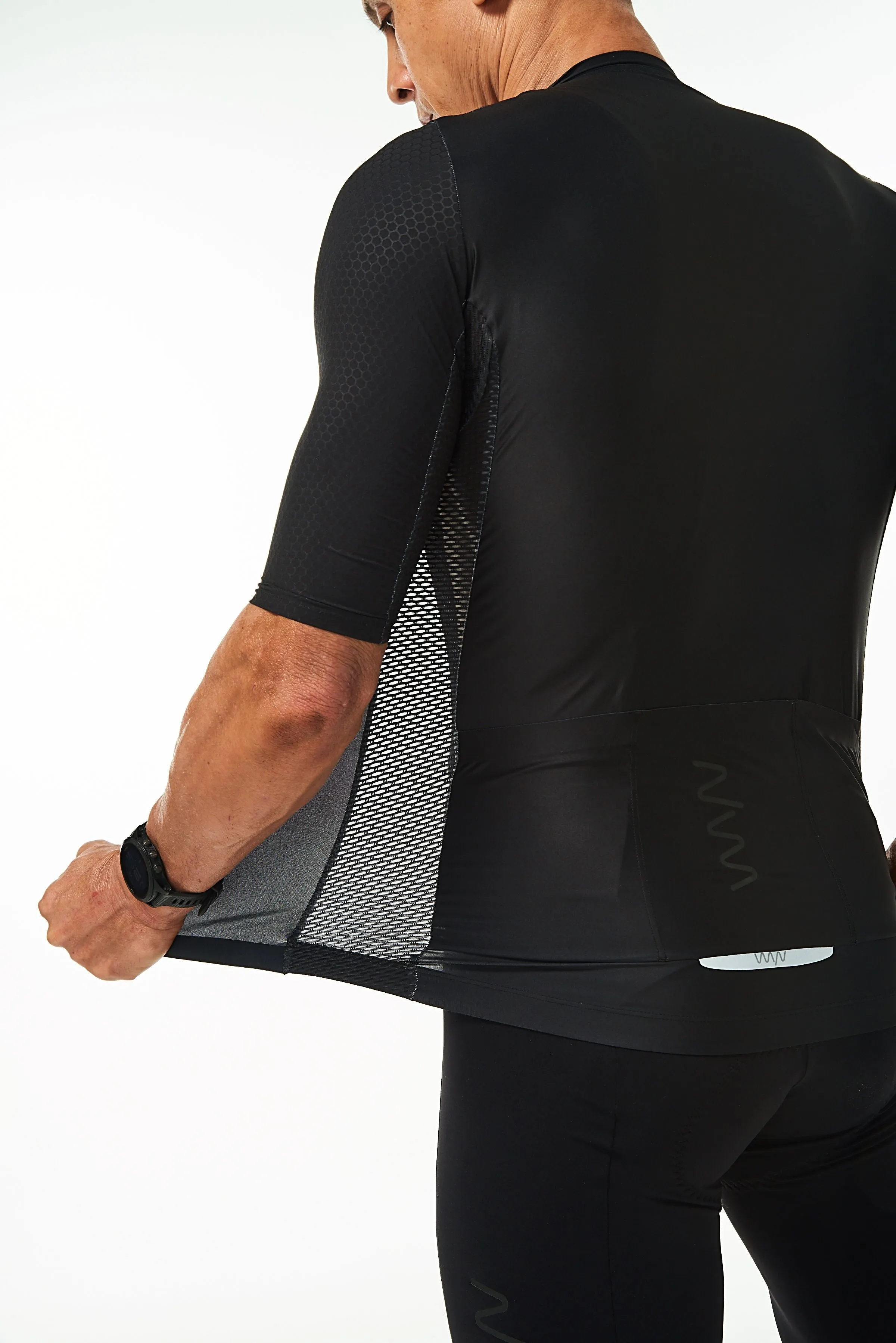 Men's LUCEO Hex Racer Cycling Jersey - Black
