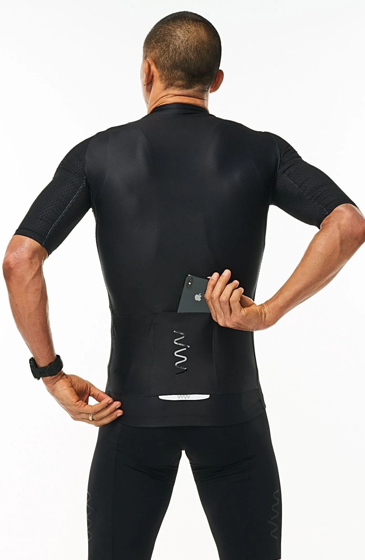 Men's LUCEO Hex Racer Cycling Jersey - Black