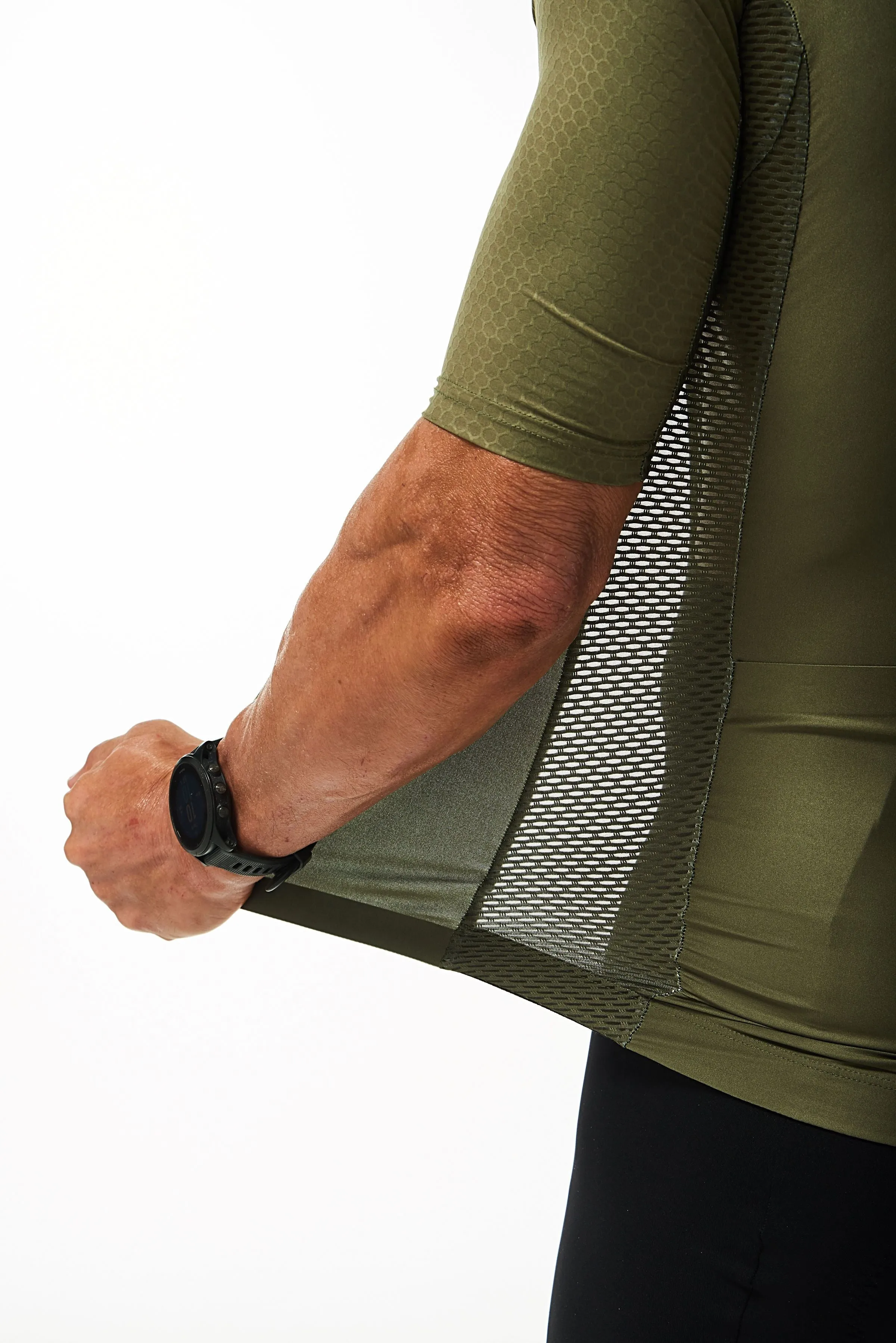 Men's LUCEO Hex Racer Cycling Jersey - Olive
