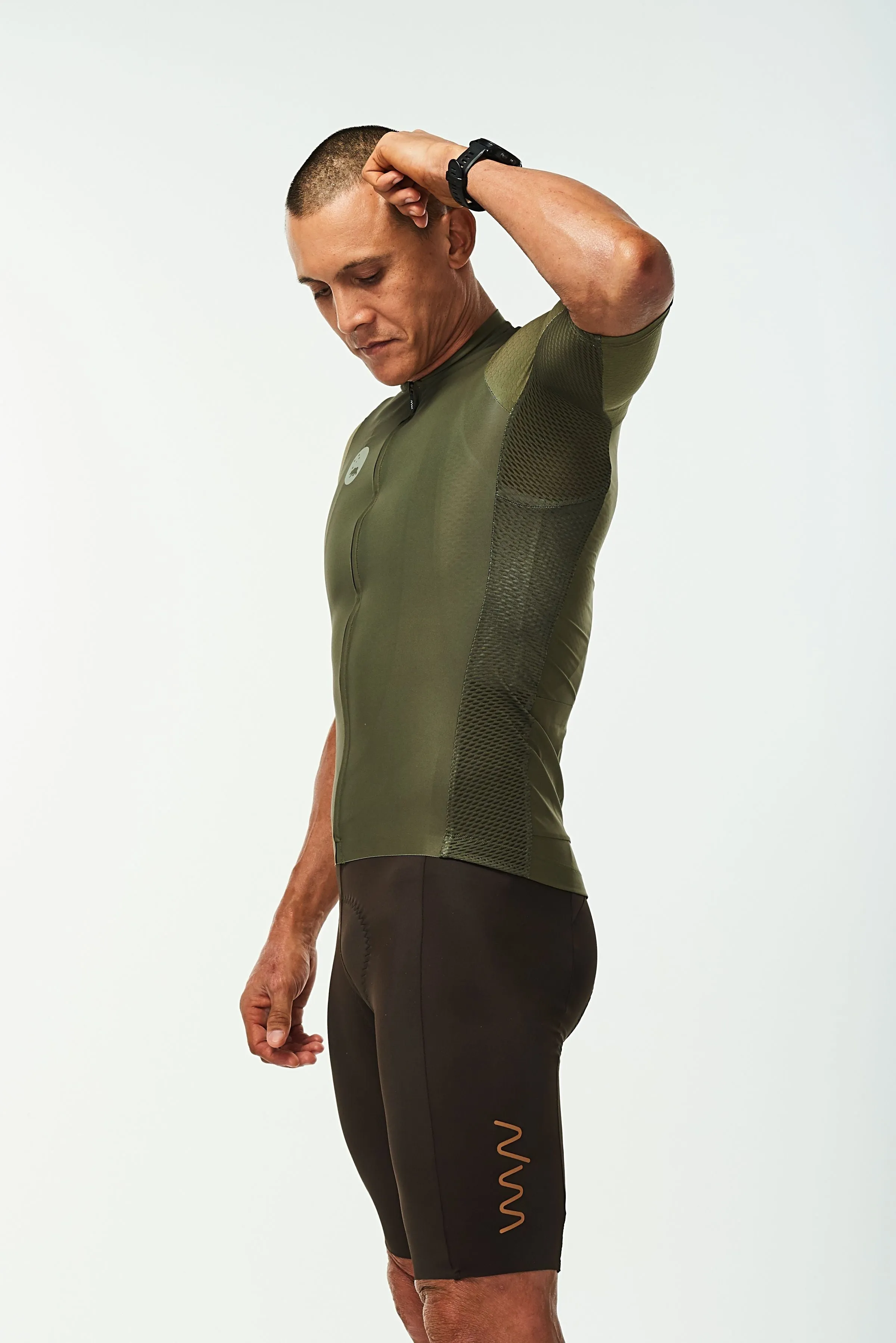 Men's LUCEO Hex Racer Cycling Jersey - Olive