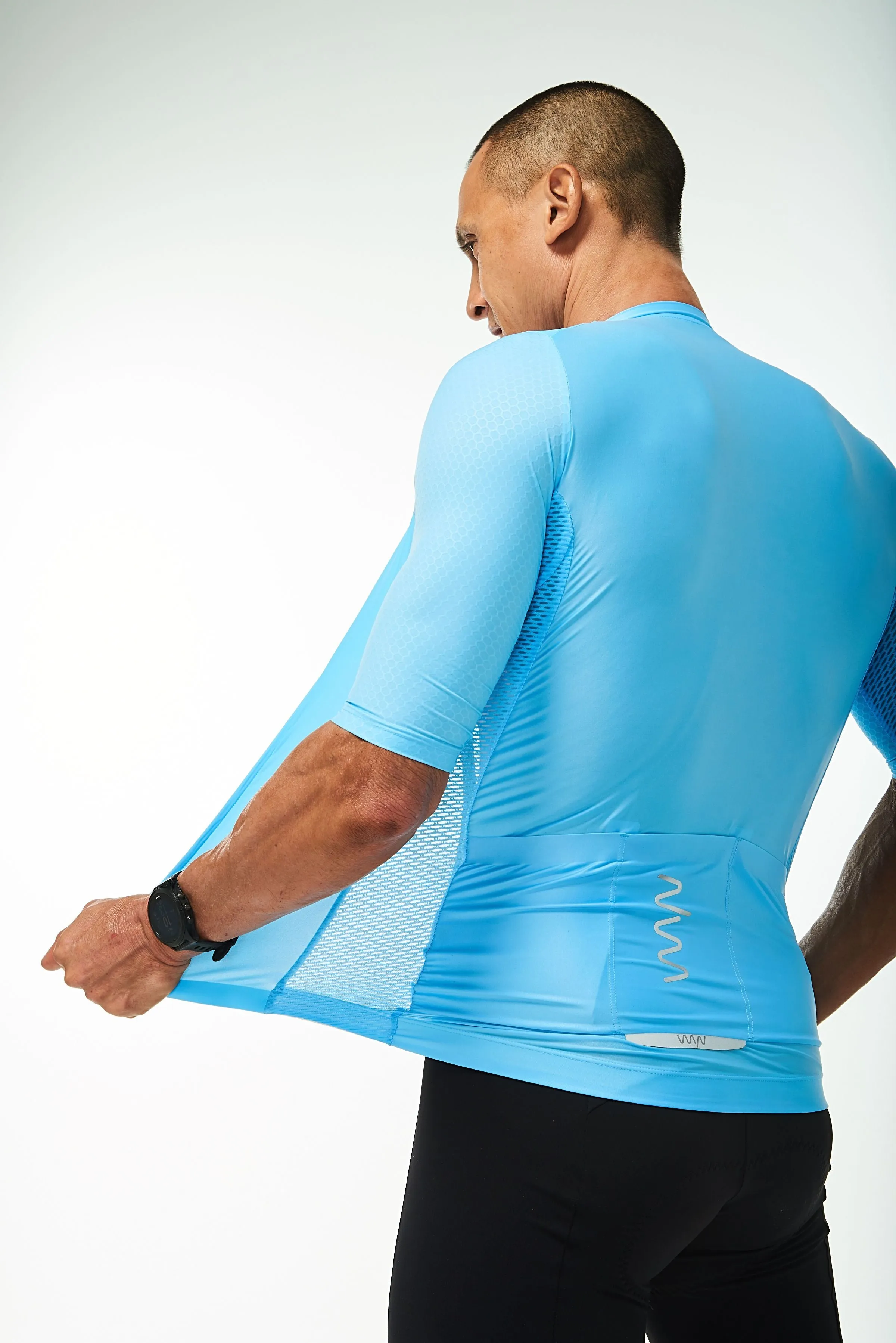 Men's LUCEO Hex Racer Cycling Jersey - Sky Blue