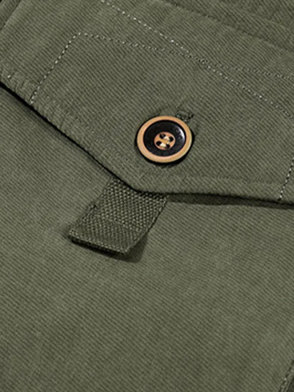 Men's Multi-Pocket Plush Thickened Hooded Cotton Jacket Coat