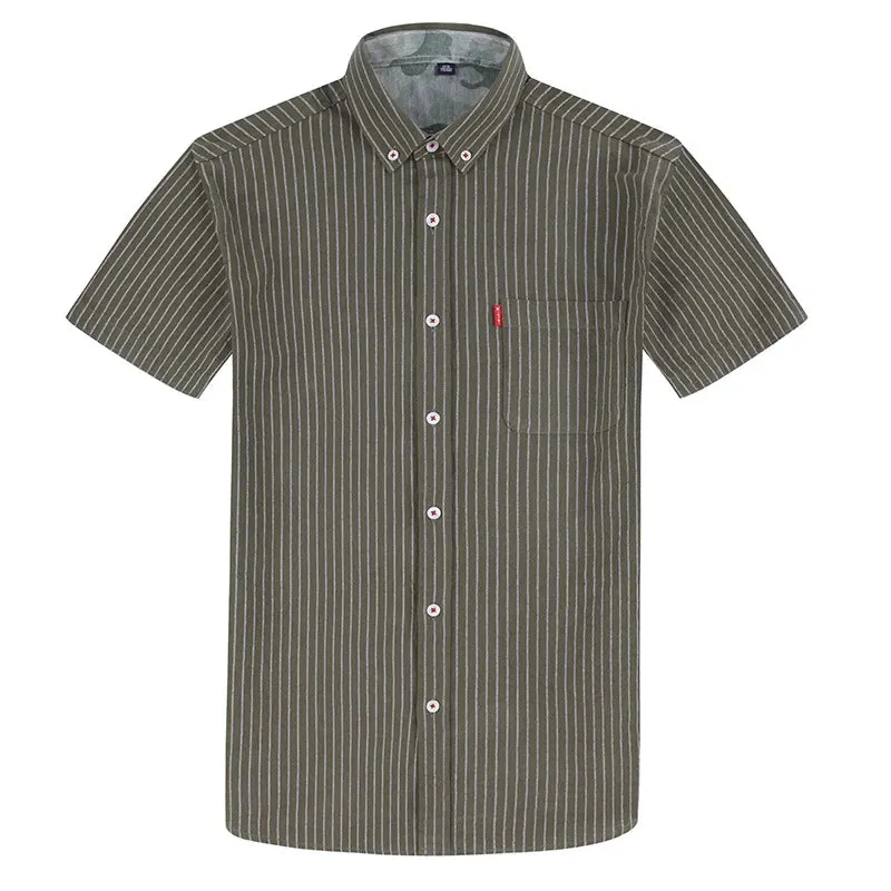 Mens Plaid Cotton Casual Dress Shirts Slim Fit Long Sleeve Button Down