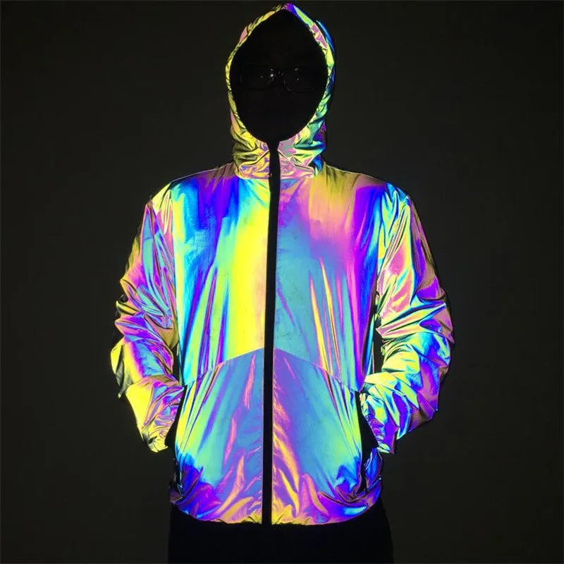 Men's Reflective Hooded Windbreaker