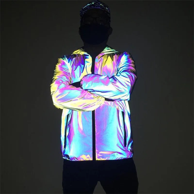 Men's Reflective Hooded Windbreaker