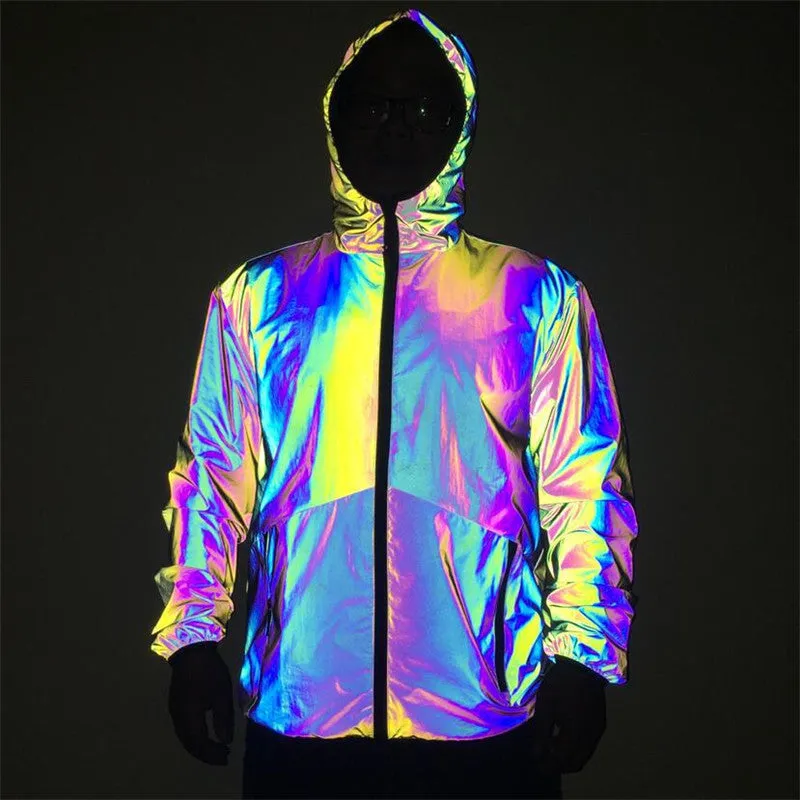 Men's Reflective Hooded Windbreaker