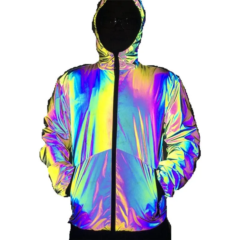 Men's Reflective Hooded Windbreaker
