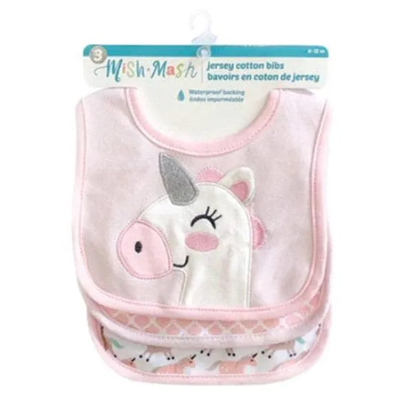 Mish Mash Baby Jersey Cotton Bibs - 3 Pack