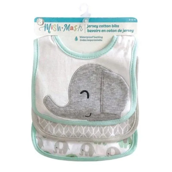 Mish Mash Baby Jersey Cotton Bibs - 3 Pack