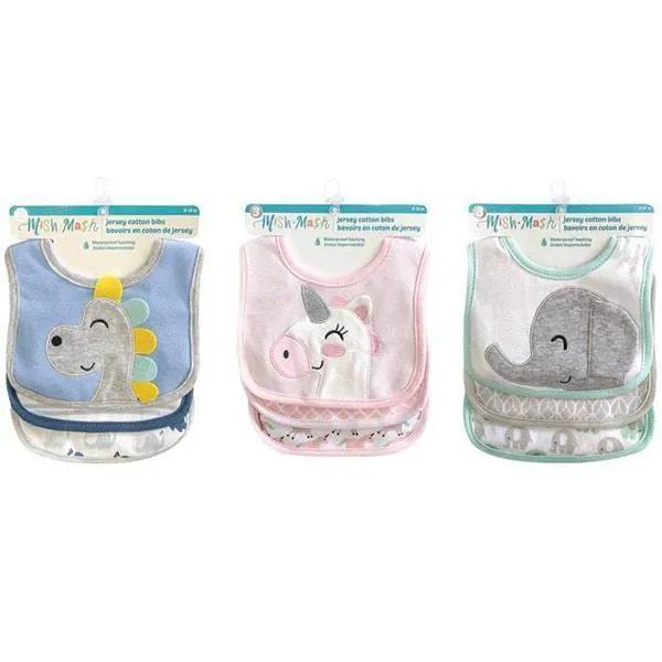 Mish Mash Baby Jersey Cotton Bibs - 3 Pack