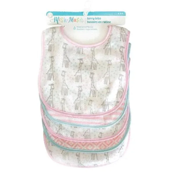 Mish Mash Baby Terry Bibs - 5 Pack